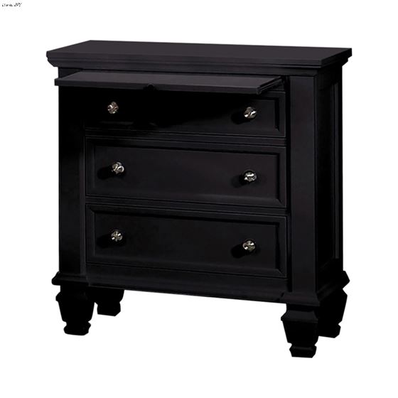 Sandy Beach Black 3 Drawer Nightstand 201322-2