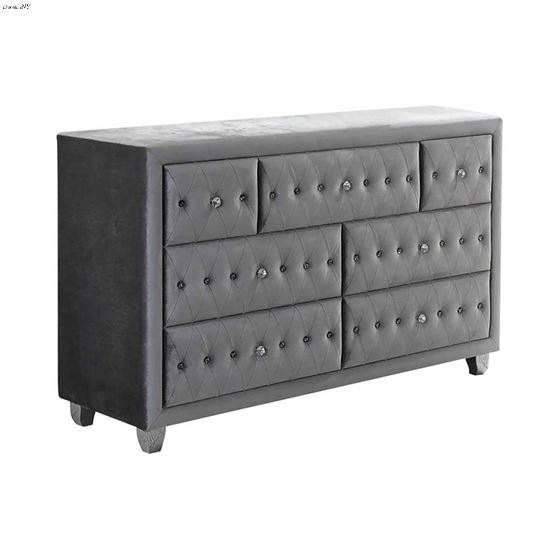 Deanna Grey Velvet 7 Drawer Dresser 205103 By Coaster