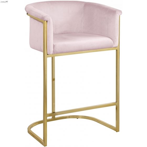 Donatella Pink Velvet Counter Stool By Meridian Furniture