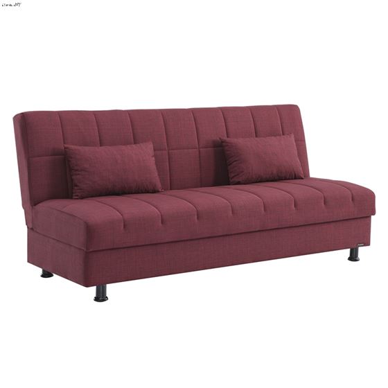 Sasta Burgundy Convertible Sofa bed with Storage  By Ottomanson