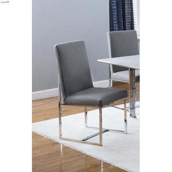 Mackinnon Grey Fabric Dining Chair 107143 - Set-3