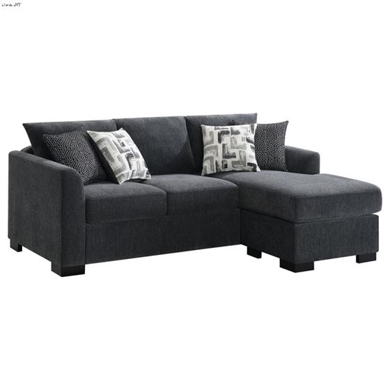 Storey Dark Grey Sleeper Sectional Sofa Chaise 504777 By Coaster