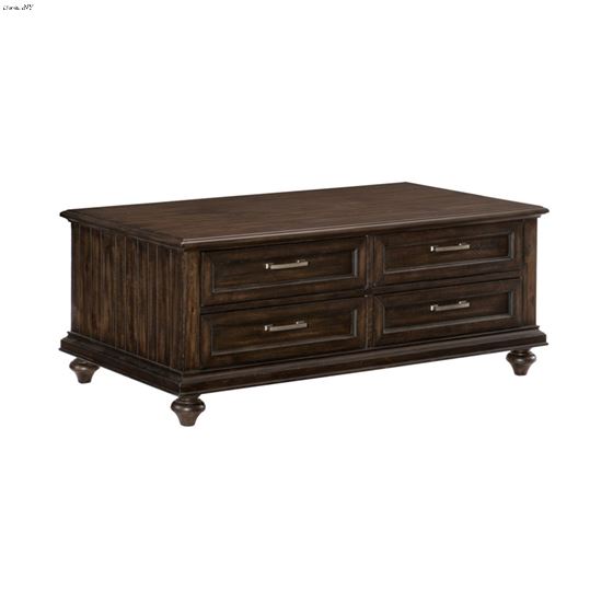 Cardano Driftwood Charcoal Trunk Style Coffee Table 1689-30 By Homelegance