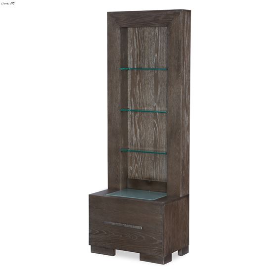 Facets Bedwall Pier Unit with 3-Way Touch Lighting in Mink with Silver Undertones By Legacy Classic