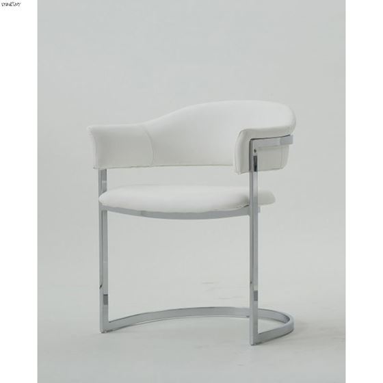 Allie Contemporary White Leatherette Dining Chair