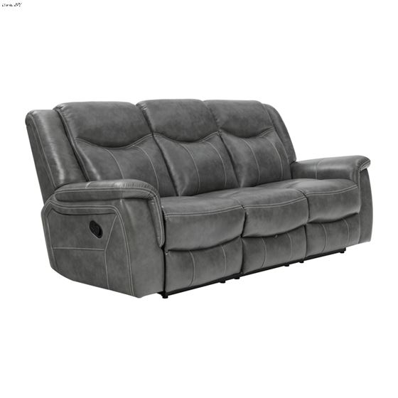 Conrad Grey Leatherette Reclining Sofa 650354 By Coaster