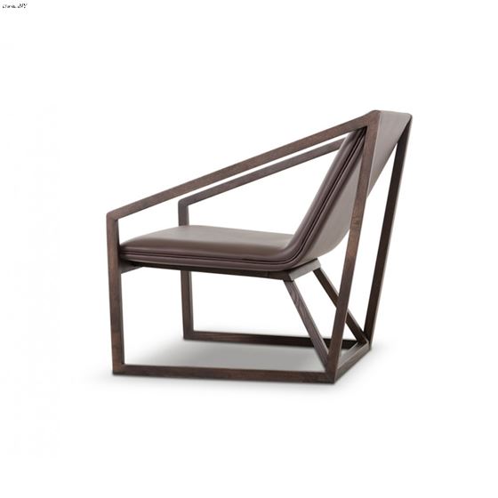 Taranto - Modern Brown Eco-Leather Lounge Chair- 3