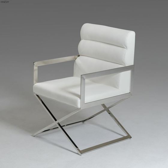 Capra Modern White Leatherette Dining Chair