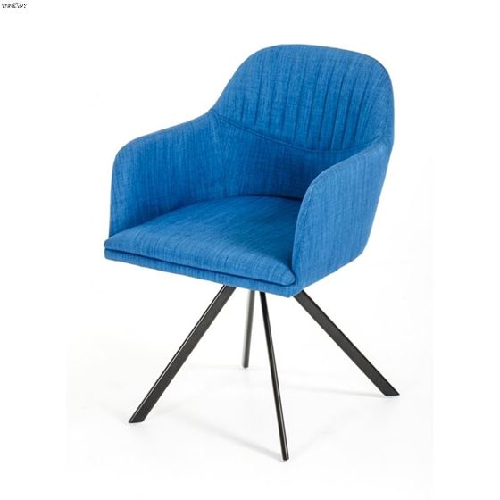 Synergy Modern Blue Fabric Dining Arm Chair
