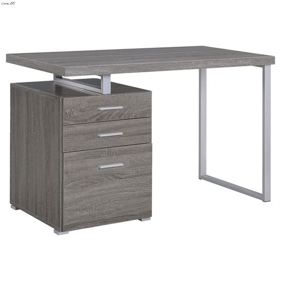 Brennan 47 inch Modern Weathered Grey 3 Drawer Office Desk 800520 By Coaster
