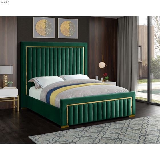 Dolce Green Velvet Upholstered Bed-3