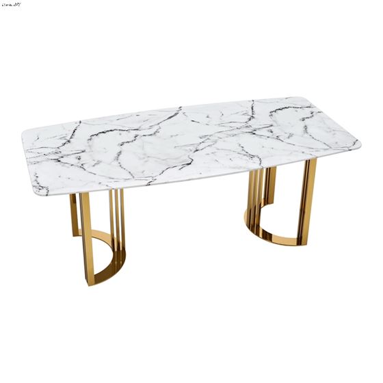 ESF 131 Marble Top Dining Table with Gold base 2
