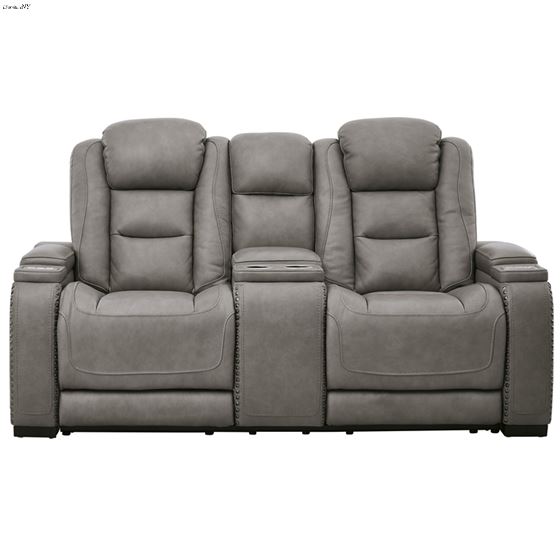 The Man-Den Grey Leather Power Reclining Lovese-3