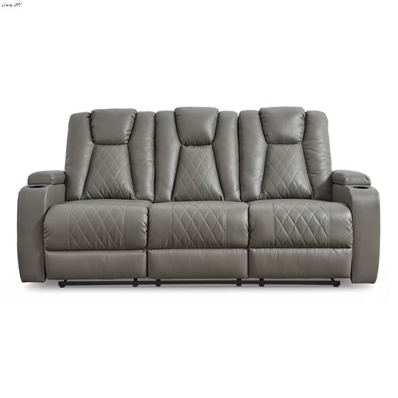 Mancin Gray Reclining Sofa with Drop Down Table-3