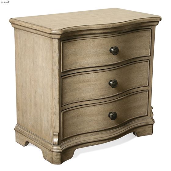 The Corinne 3 Drawer Night Stand in Acacia Side