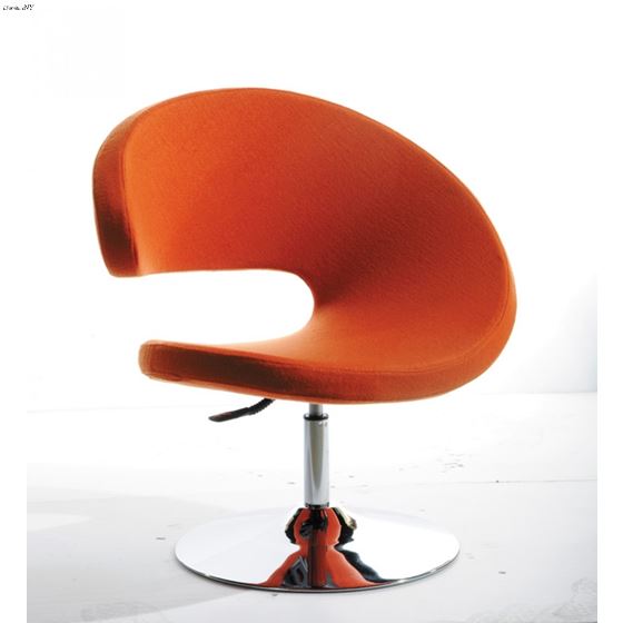 Adara Modern Orange Fabric Lounge Chair
