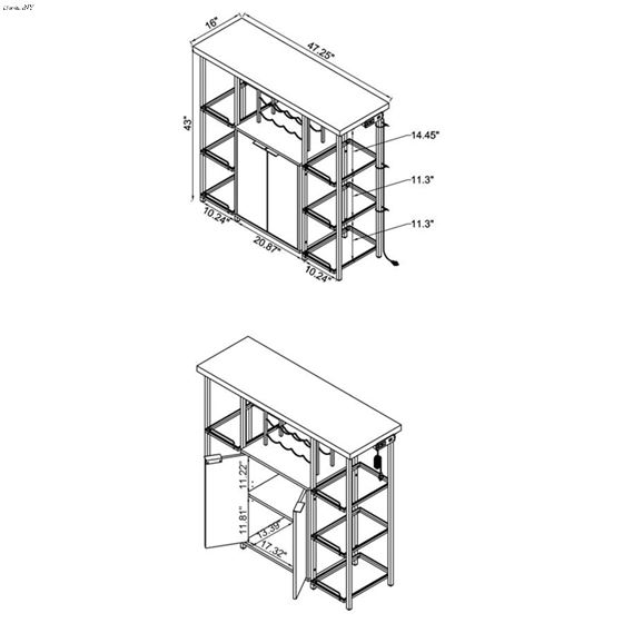 Gallimore White Bar Cabinet Wine Storage 182757 2