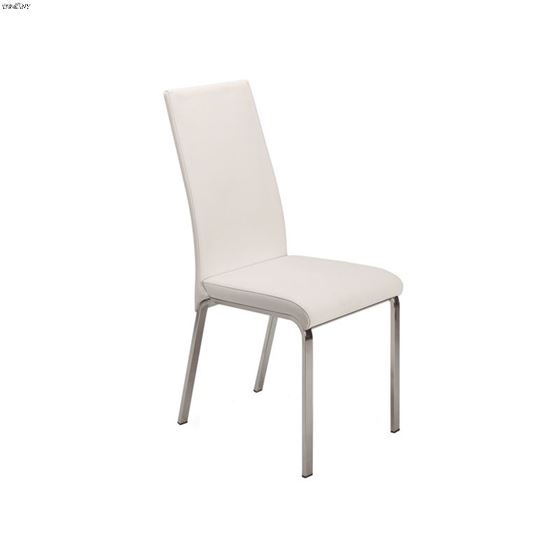 Loto White Leather Dining Chair by Casabianca Home