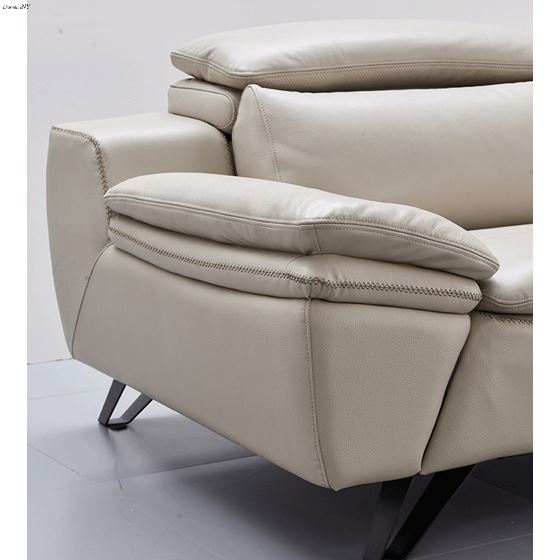 Modern 973 Light Grey Leather Sofa Detail