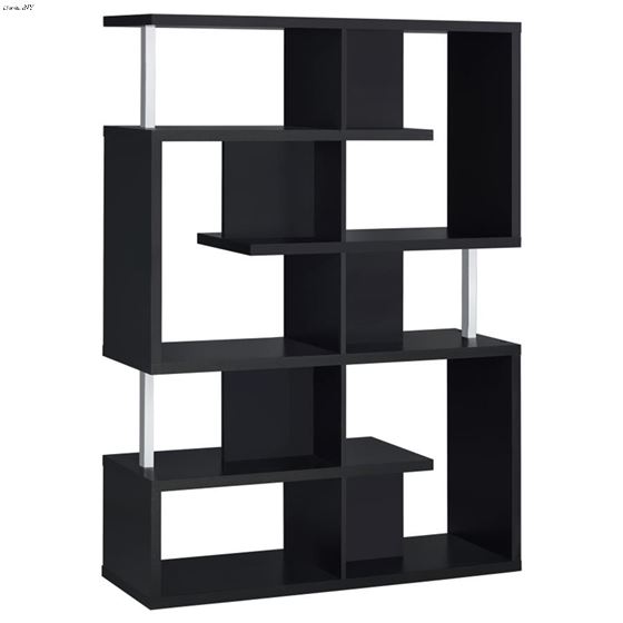 Hoover Black Contemporary 5 Tier Bookshelf 800309 by Coaster
