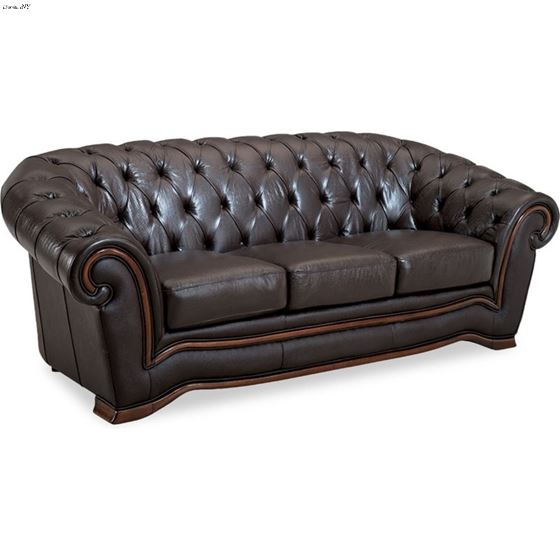262 Classic Brown Italian Leather Sofa 262 By ESF Furniture