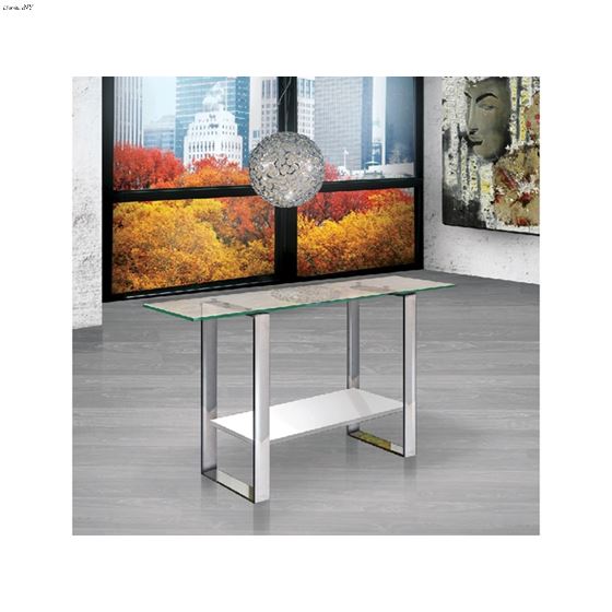 Clarity High Gloss White Lacquer Console Table - 3
