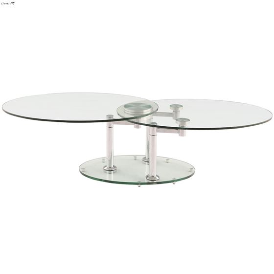 Motion Oval Glass Cocktail Table 8090-CT By Chinta