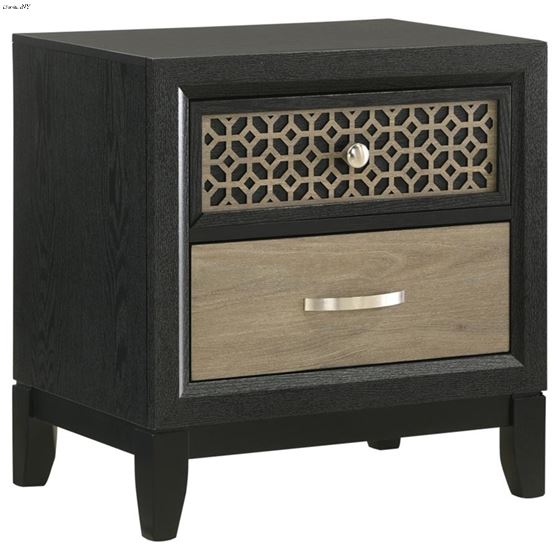 Valencia Black and Light Brown 2 Drawer Nightstand 223042 By Coaster