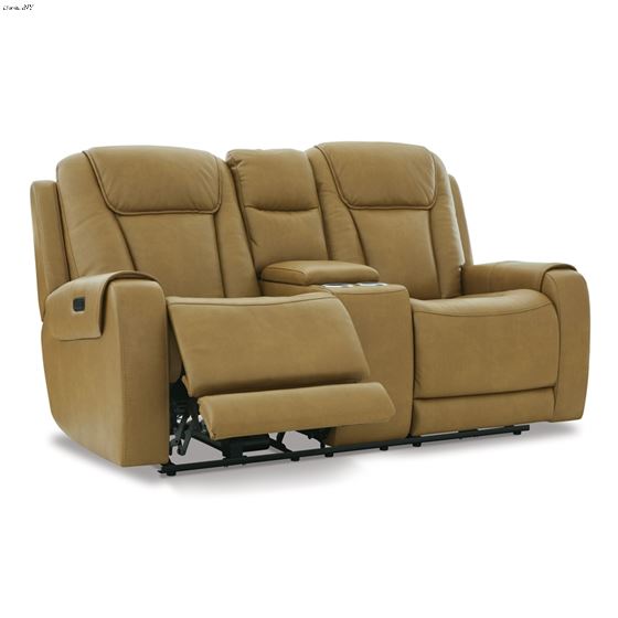 Card Player Cappuccino Faux Leather Power Reclining Loveseat 11807 By Signature Design by Ashley