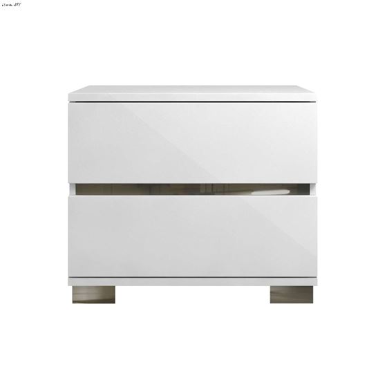 Spark High Gloss White Lacquer Nightstand by Casab