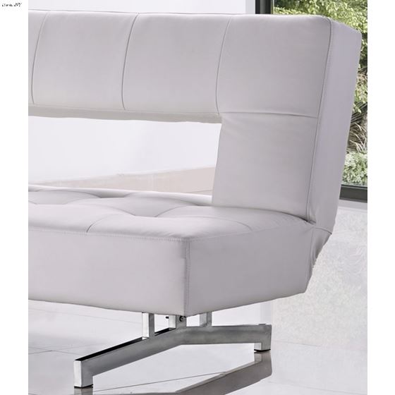 Wilshire - Modern White Leatherette Sofa Bed- 3