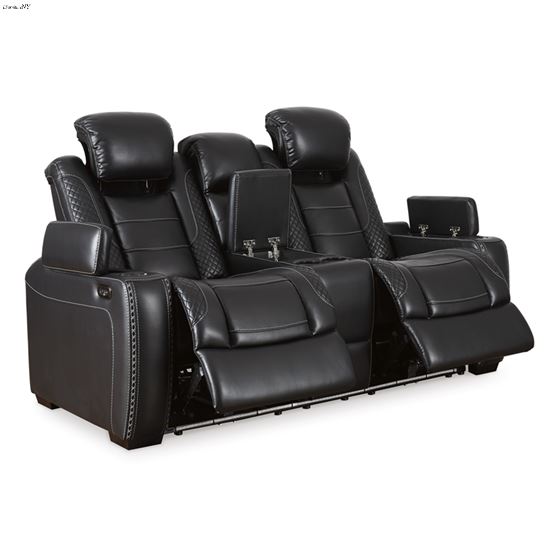 Party Time Midnight Power Reclining Loveseat with Console 37003 By Ashley Signature Design