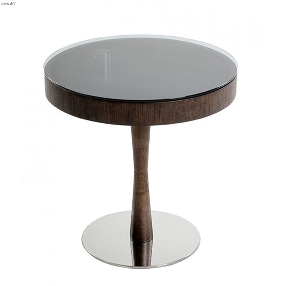 Jackson - Modern Brown Oak End Table w/ Glass- 3