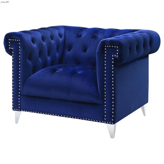 Bleker Blue Velvet Chesterfield Accent Chair 50-3