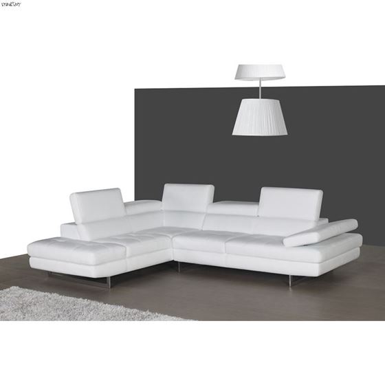 A761 White Leather Sectional-3
