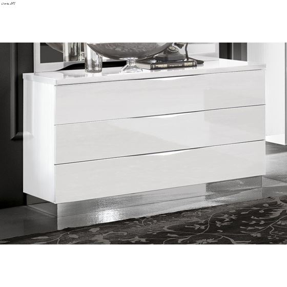 Onda Modern White 4 Drawer Single Dresser by Camelgroup Italy