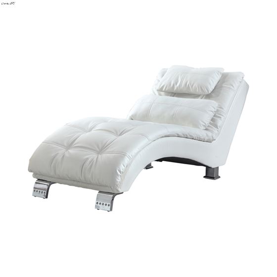 Dilleston White Chaise Lounge 550078 By Coaster