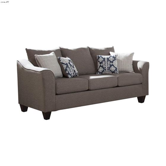 Salizar Grey Linen Like Flared Arm Sofa 506021 By Coaster