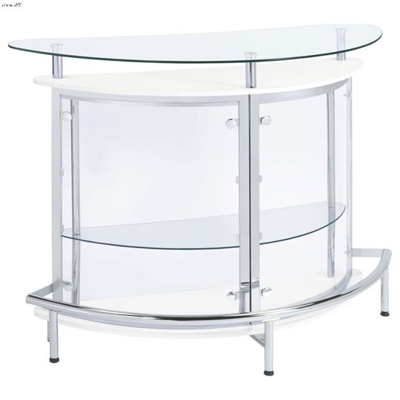 Amarillo White Glass Top Bar Wine Cabinet 101066