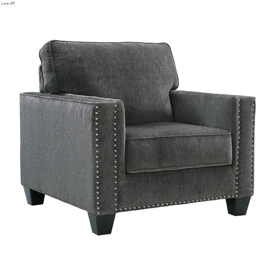 Gavril Smoke Grey Fabric Nailhead Chair 43001 By BenchCraft