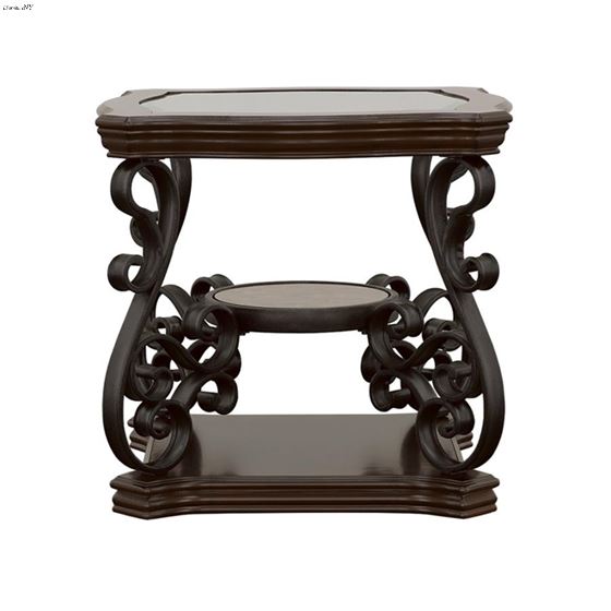 Laney Merlot Glass Top Rectangular End Table 702447 By Coaster