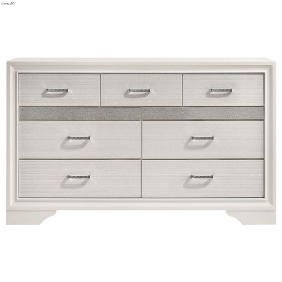 Miranda White 7 Drawer Dresser with Rhinestones-3