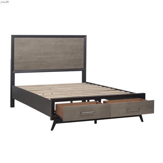 Raku Contemporary Queen Bed with Footboard Stora-3