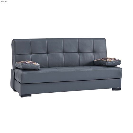 Soho Grey Leatherette Convertible Sofa Bed with Storage By Ottomanson