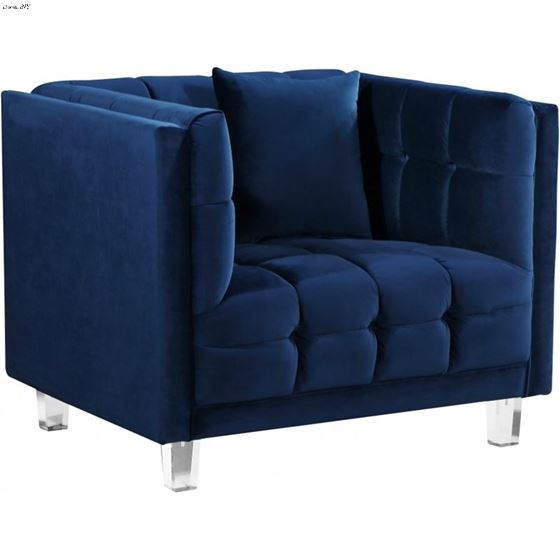 Mariel Navy Velvet Tufted Chair Mariel_Chair_Navy by Meridian Furniture