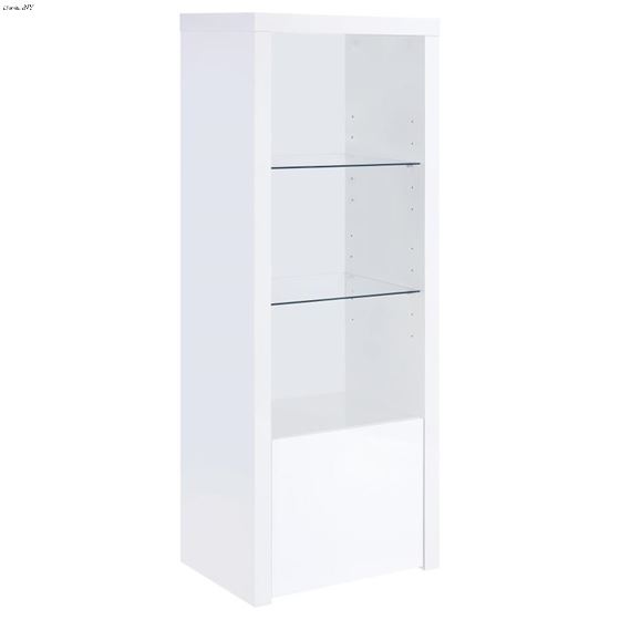 Jude High Gloss White 3 Shelf Media Tower 704254 By Coaster