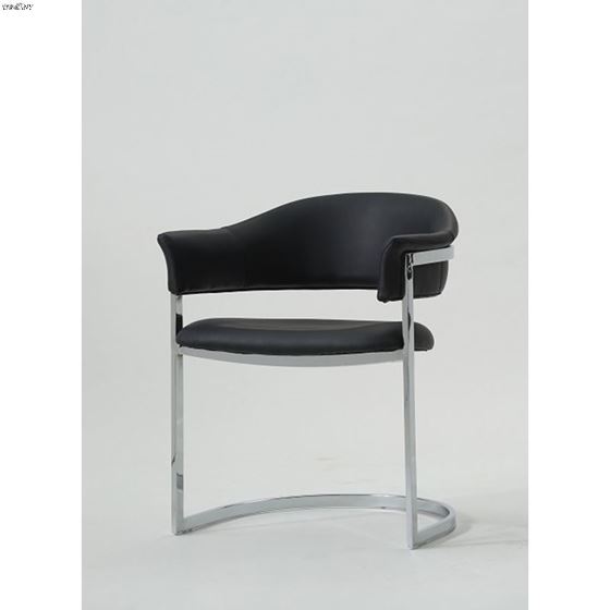 Allie Contemporary Black Leatherette Dining Chair