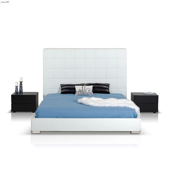 Francis - Modern White Eco-Leather Bed-2