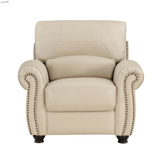 Foxborough Cream Leather Rolled Arm Chair 9269CR By Homelegance