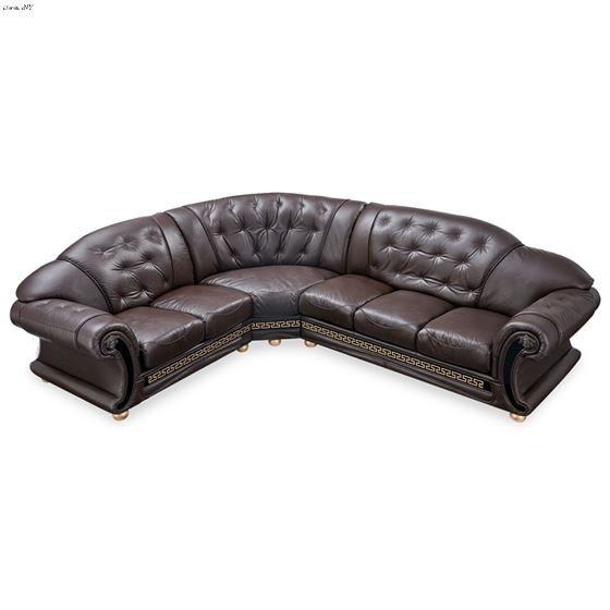 Apolo Brown Leather Sectional top